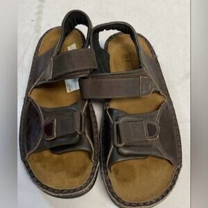 Naot Men’s 42 Andes Soft Brown Leather Cork Insole Sandals